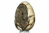 Septarian Dragon Egg Geode - Sparkly Black Crystals #308832-2